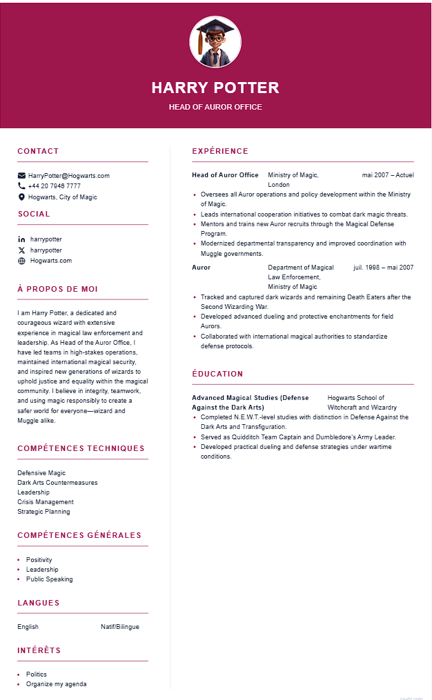 CV Professeur CV template - Professional resume design